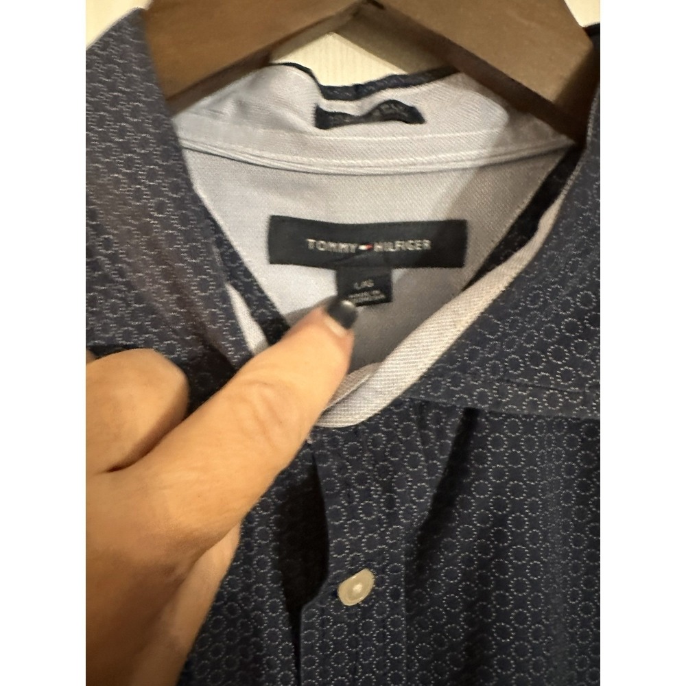 Tommy Hilfiger Men's Long Sleeve Button Down Shirt Geometric Print L - Picture 3 of 5